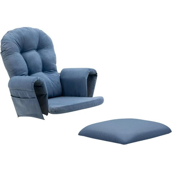Aorsher 5Pc Velvet Glider Rocker Replacement Cushion Set, Soft PP Cotton Filled, Storage Pockets, Compatible with Rocking Chair, Recliner, Indoor Glider & Ottoman