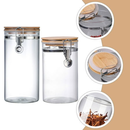UPOUART Stainless Steel Airtight Food Storage Containers 2 Pieces Pantry Organizer Set