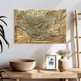thumbnail image 3 of Elephant Stock Vintage Pittsburgh City Map Wall Art - Horizontal Canvas Wall Art - Living Room Wall Decor - Map Canvas - Beige And Brown Decor - 24" x 16", 3 of 8