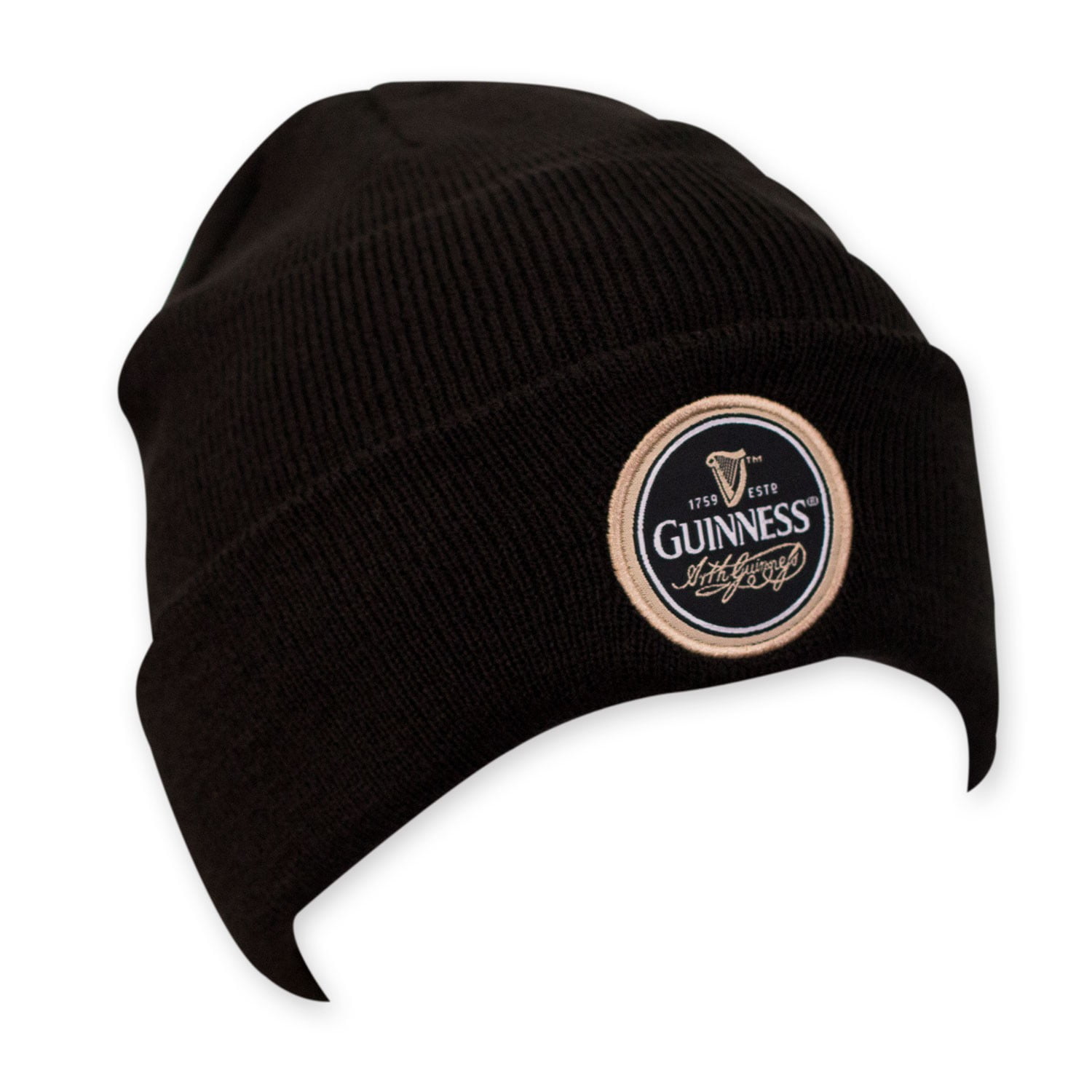 One Size Guinness Black and Cream Striped Ladies Winter Hat