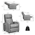 thumbnail image 3 of Recliner Massage Chair, Ergonomic Adjustable Single Sofa with Padded Seat Grey, 3 of 8