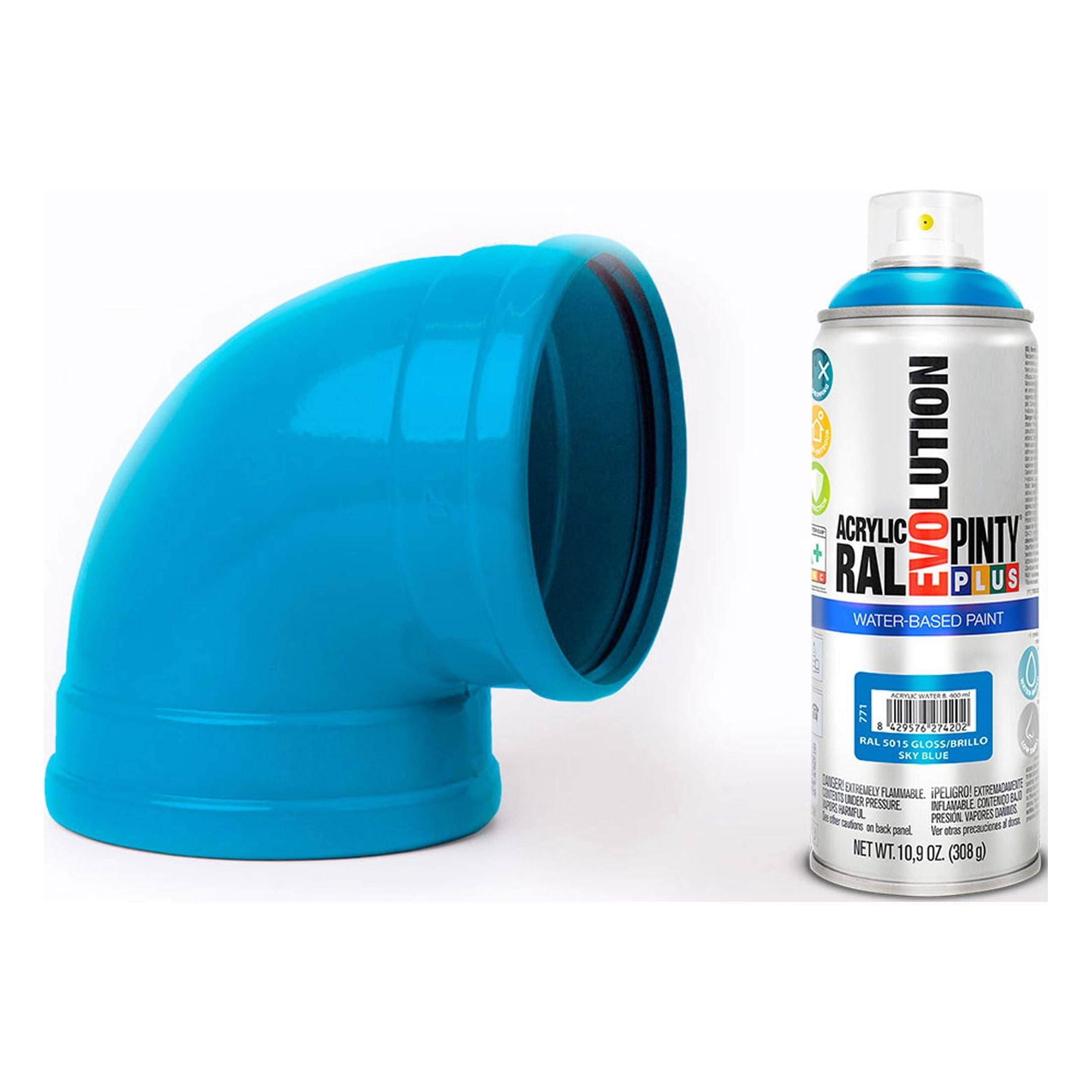 Pintyplus Spray Paint, Gloss Sky Blue. GREENGUARD Gold Certified, Waterbase, Low Odor, Low GWP Propellant, 10.9oz