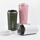 thumbnail image 4 of Bewildely Taza de café portátil con tapa, taza para beber, termo de jugo multiusos de acero inoxidable, botella de agua térmica al vacío, viaje Juegos de servir café y té Verde Bewildely HA065916-02, 4 of 6