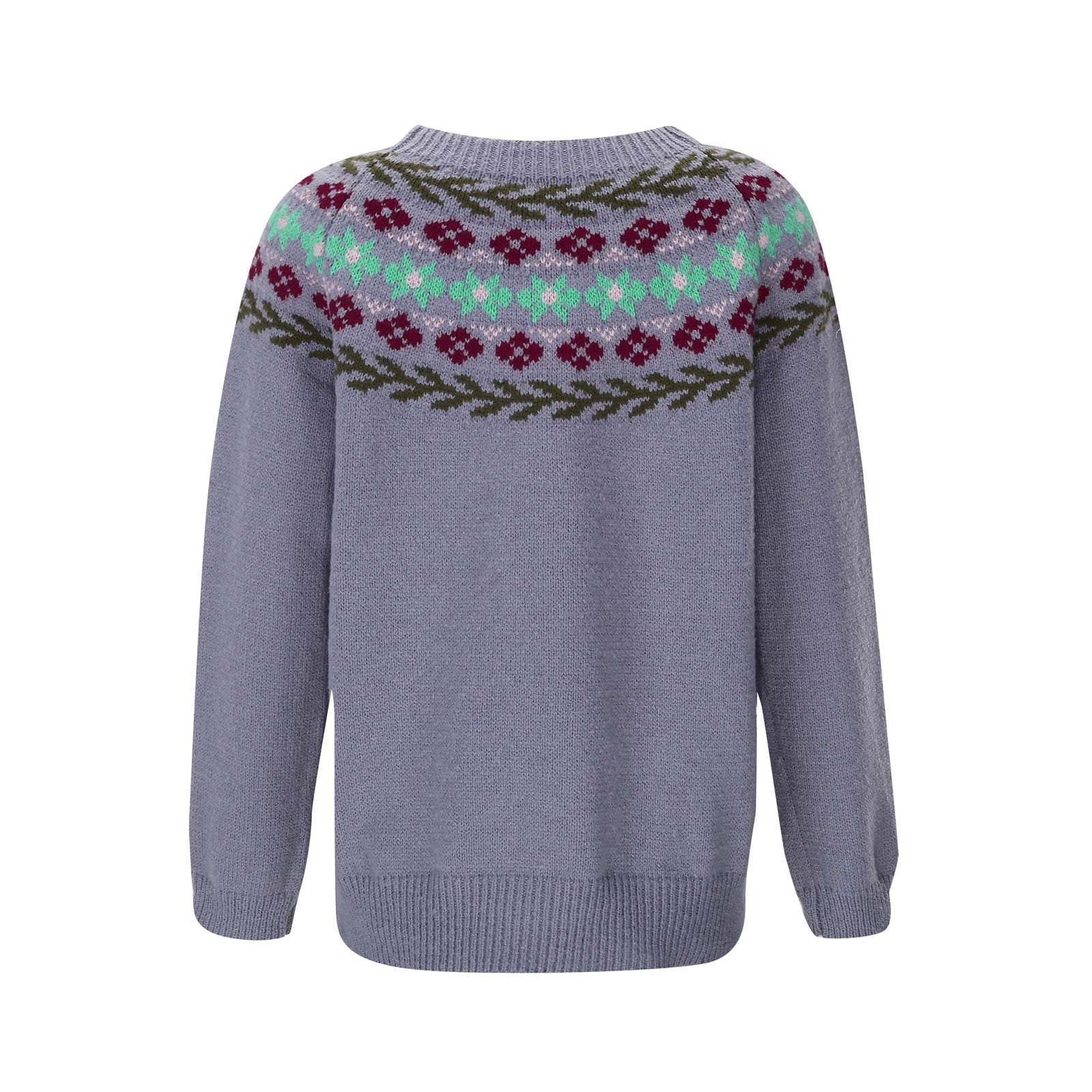 Shadoumai Vintage Sheep Print Sweater For Women Fair Isle