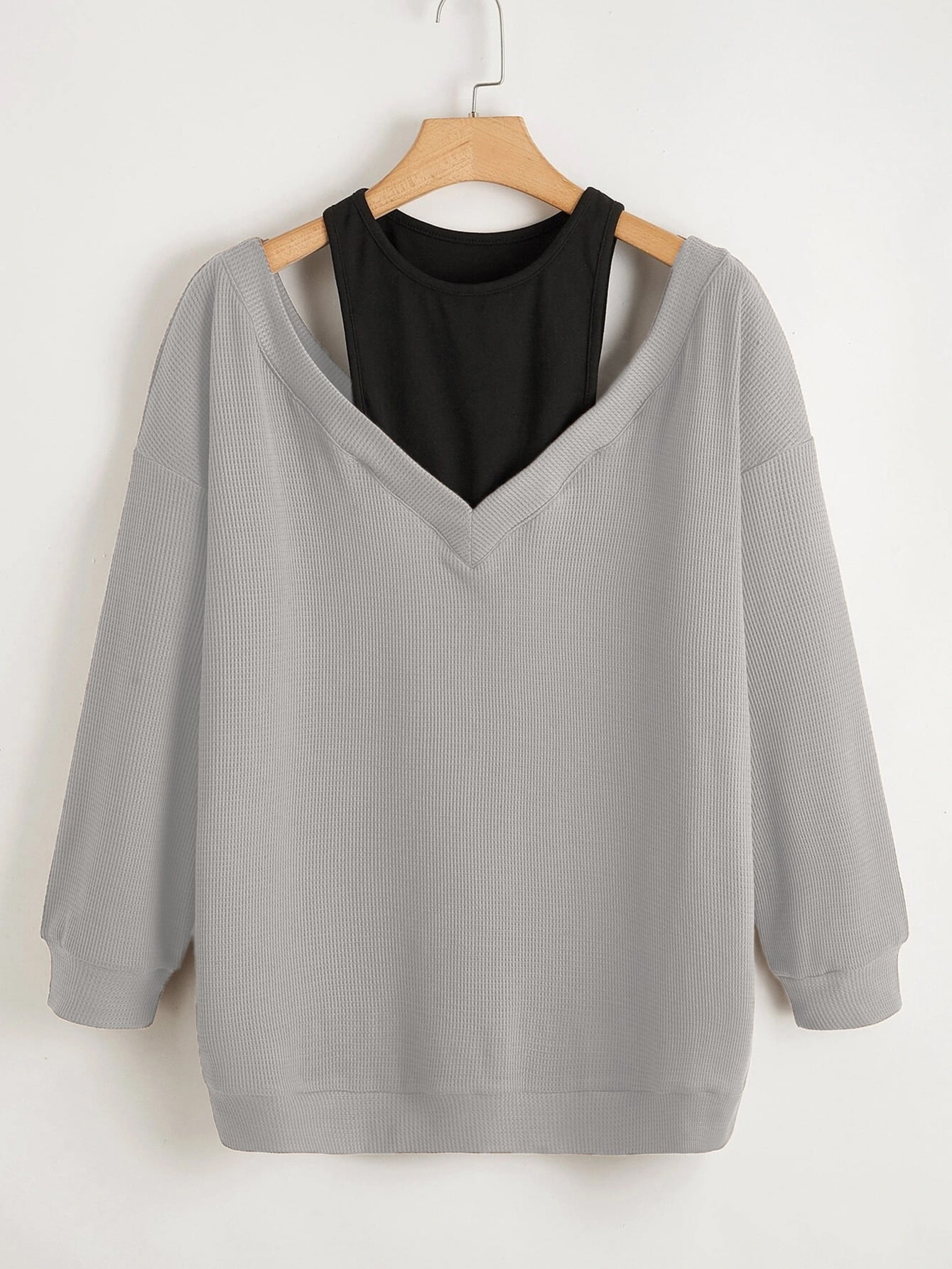grey cold shoulder sweatshirt