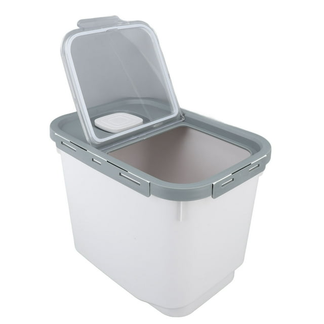 Contenedor De Almacenamiento De Arroz De 22 Libras Con Tapa Abatible, Dispensador De Cereales Hermético Grande Con Rueda Rodante Y Taza Medidora Para Harina De Arroz, Azúcar,