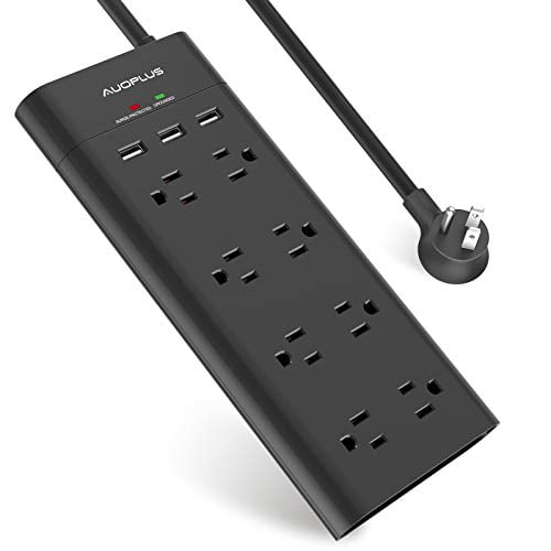 2.4A with Hook & Loop Fastener for Home Office Factory Smartphone PC USB Power Strip Surge Protector Mountable 6ft Heavy Duty Extension Cord 6 Outlet 2 USB Fast Charging Port 
