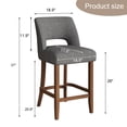 thumbnail image 5 of Vknow Furniture Bar Stools Set of 4, 26" Upholstered Counter Height Bar Stools, Modern Counter Stools with Wood Legs for Kitchen Island Dining Room Bar,Charcoal, 5 of 10