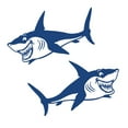 thumbnail image 3 of 2x Paquete de 2 de calcomanías de tiburón grandes, gráficos pesca, impermeables para kayak, 3 of 8
