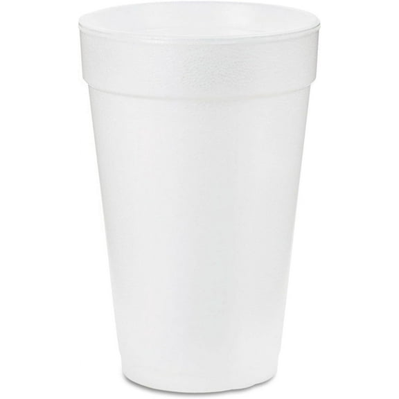 EcoQuality 14 oz Squat White Insulated Foam Drinking Cup Single Use Disposable for Drinks Coffee Tea Juice Soda Espresso Latte Cooler Water Cups (100)