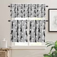 thumbnail image 2 of Christmas Winter Snowman Kitchen Curtains and Valances Set, Snowflakes Black Gray Striped Rod Pocket Window Valance 18 Inch Window Curtain Panels for Living Room Bedroom Laundry, 27.5x36in, 3 Pieces, 2 of 7