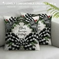 thumbnail image 3 of PHYHOO Christmas Pillow Covers Black White Buffalo Plaid Wreath Decorative Christmas Throw Pillow Cases Christmas Winter Holiday Farmhouse Cushion Case, 3 of 5