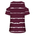 thumbnail image 4 of Uaswgudfs Women's Striped Cold Shoulder Blouse Tee - Casual Basic Loose Fit Short Sleeve Tunic Top, 4 of 4
