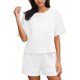thumbnail image 2 of Conjunto Corto Casual para las Mujeres Manga Corta Bolsillo Pantalones Cortos Pantalones de Señoras Conjunto con Cuello Redondo Top, Ropa Casual de Verano, 2 of 7