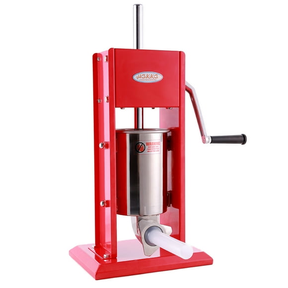 Hakka Sausage Stuffer, Stainless Steel Vertical Sausage Filler, 3L/7Lb - Manual Sausage Stuffer Machine for Home and Professional Use