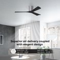 thumbnail image 4 of Matthews Fan Company IR3H-BN-BK-52 Irene 52" Brushed Nickel Hugger Ceiling Fan with 3 Matte Black Blades, Remote and Wall Control, Indoor/Outdoor Damp Rated, 4 of 6