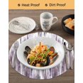 thumbnail image 3 of 13 Inch Round Placemats Set of 4, Purple Vintage Non Slip Heat Insulation PP Table Mats, Striped Painting Retro Abstract Art Washable Place Mats for Kitchen Dining Party Table Decor, 3 of 7