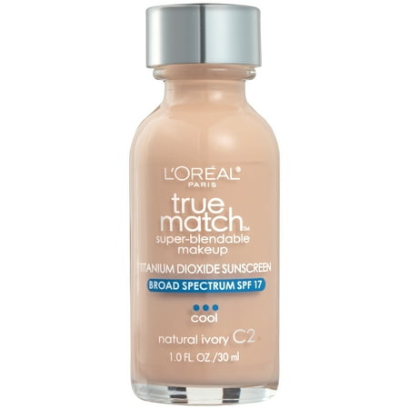 L'Oreal Paris True Match Super Blendable Makeup, C2 Natural Ivory, 1.0 fl oz