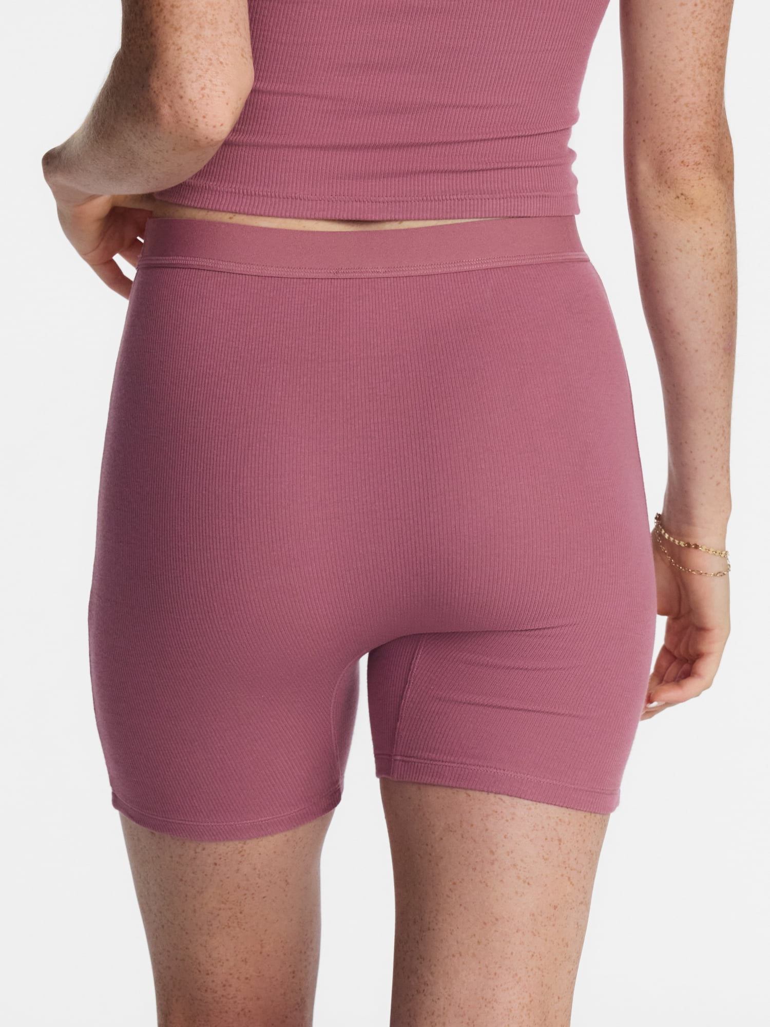 No Boundaries Cotton Stretch Ribbed Boxer Short Panties, Women's XS-XXXL