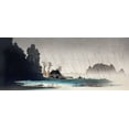 thumbnail image 2 of Takahashi, Hiroaki 32x16 Black Ornate Wood Framed with Double Matting Museum Art Print Titled - Rain at Igusa, 2 of 4
