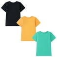 thumbnail image 2 of HILEELANG Little Boy Short Sleeve Tees Summer Black Green Yellow Summer Vibes T-Shirts Cotton Tops Shirts 3 Packs Size 6, 2 of 5