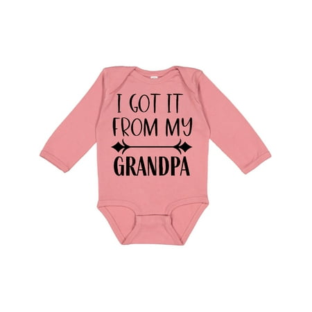 

Inktastic I Get It from My Grandpa Gift Baby Boy or Baby Girl Long Sleeve Bodysuit