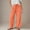 Orange, variant on Wensltd Women Solid Color Baggy Wide Leg Pants Casual Elastic Waist Pocket Pants