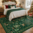 thumbnail image 3 of Lahome Christmas Vintage Area Rugs for Living Room,5'x7' Area Rugs Soft Washable Rug,Non-Slip Stain Resistant Boho Low-Pile Throw Carpet for ‎Dining Room Office Holiday Decor(5x7ft,Green), 3 of 12