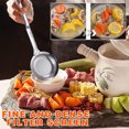 thumbnail image 4 of 304 Stainless Steel Oil Strainer and Soup Skimmer, Multi-Purpose Kitchen Tool for Filtering Grease Foam and Residue, Long Handle with Comfortable Grip, 12.91x4.41inch, 4 of 5