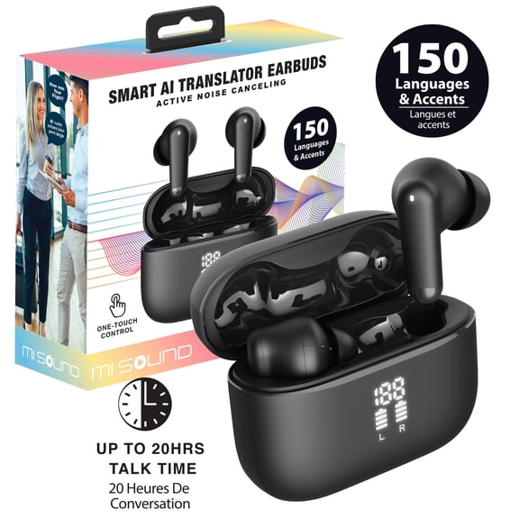 MI TAG Pro AI Translator Earbuds, Real-Time Language Translator, Active Noise Cancelling (ANC), Bluetooth 5.4, Wireless Hi-Fi Earbuds for Travel