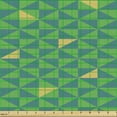 thumbnail image 2 of Geometric Fabric by the Yard Upholstery, Rhythmic Abstract Horizontal Triangles Modern Awakening Tones Themed Pattern, Decorative Fabric for DIY and Home Accents, Mustard Teal by Ambesonne, 2 of 5