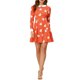 thumbnail image 1 of Vestido A Línea de Manga Larga con Cuello Peter Pan para Mujeres INSPIRE CHIC, por encima de la rodilla, Talla XS, Naranja-Corazón, 1 of 7