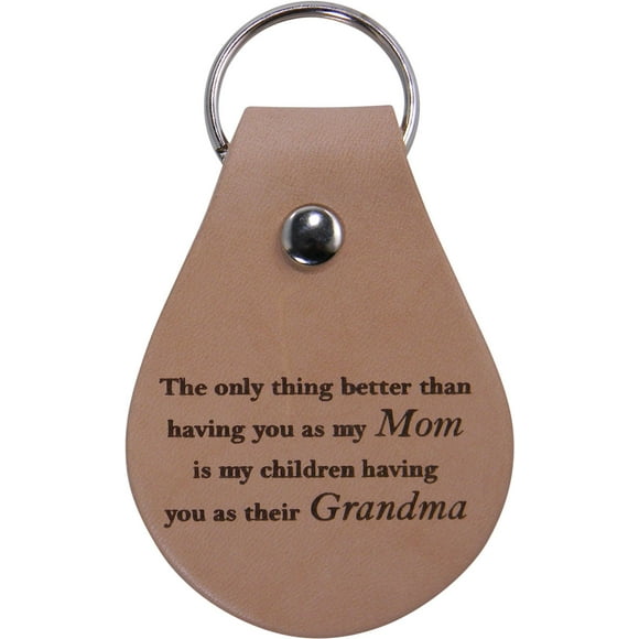 Seule Meilleure Idée Que de t'Avoir comme Maman Est Que Mes Enfants t'Ont comme Grand-Mère - Porte-Clés en Cuir - Excellent Cadeau pour la Fête des Mères, Anniversaire de Maman, Grand-Mère, Épouse