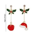 thumbnail image 3 of BNNG Reindeer Earrings Christmas Tree Bell Earrings Christmas Creative Holiday Party Earrings Jewelry Hoop Earrings Women Chritmas Wreath Earrings Holiday Party Earrings, 3 of 4