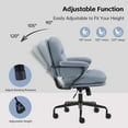 thumbnail image 3 of Ergonomic Home Office Chairs Leather Office Chair, Comfortable Office Chair with Padded Armrests, Reclining Height Adjustable Comfy Computer Chair with Lumbar Support, Sage, 3 of 14