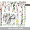 thumbnail image 6 of Spring Summer Wildflower Valance Curtain for Windows Eucalyptus Leaves Green Plaid Rod Pocket Curtain Valances Short Window Treatments Panels for Kitchen Bathroom Laundry Room Basement 60 x 18 Inch, 6 of 9