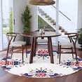 thumbnail image 4 of Independence Day Washable Round Area Rug 7 ft, American Flag Farmhouse, Soft Non Slip Rugs Stain Repellent Indoor Felt Carpet for Living Dining Room Bedroom Home Office, 4 of 9