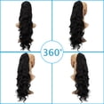 thumbnail image 2 of SHCKE Long Curly Ponytail Hair Extension 24” Drawstring Ponytail Comb Clip in Hair Extensions Synthetic Ponytail Hair Pieces for Women Black, 2 of 6