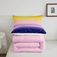 thumbnail image 5 of Christmas Themed Bedding Blue Purple Yellow Gradient Comforter Set 2 Piece Happy New Year Xmas Bedding Comforter Sets Merry Christmas Duvet Insert Winter Themed Quilt Twin Size, 5 of 6