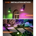 thumbnail image 6 of NestE Solar Spotlights Focus Lights Outdoor Waterproof IP65,Multicolor,RGB,4 Pack,6 Color,2 Lighting Modes,105°Adjustable 58 LED Spot Lights Solar Prowered Flood Light for Yard/Landscape/Garden/House, 6 of 16
