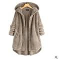 thumbnail image 5 of Women's Fashion Temperament Pure Color Hooded Double-sided Velvet Sweatshirt Coat, 5 of 9
