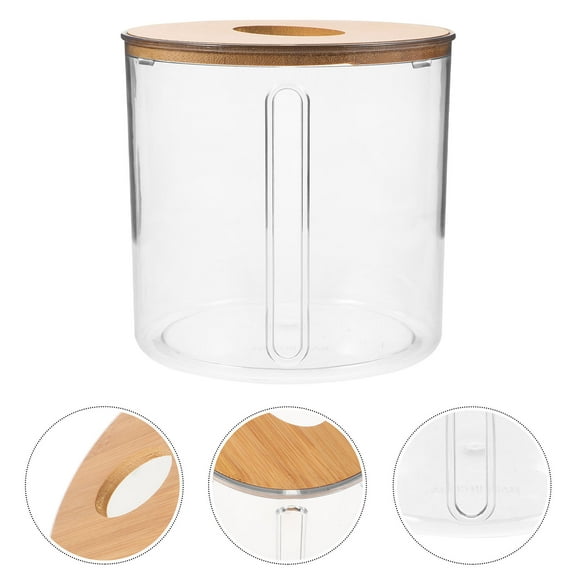 GOOHOCHY Household Roll Paper Dispenser Tabletop Napkin Holder Round Transparent Tissue Paper Container