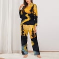 thumbnail image 2 of Picia Sunset River Pine Trees Pattern Women’s Long-Sleeve Sleepwear Set - Soft 2-Piece Loungewear with Pockets, Comfy PJs for Relaxing Nights-XX-Large, 2 of 7
