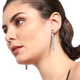 thumbnail image 2 of SOHI White Silver-Toned Contemporary Drop Earrings, 2 of 5