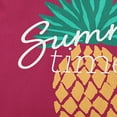 thumbnail image 2 of Simply Daisy 16-inch Square Summer Time Pineapple Poly Throw Pillow, Lipstick Pink Qty 1, 2 of 4