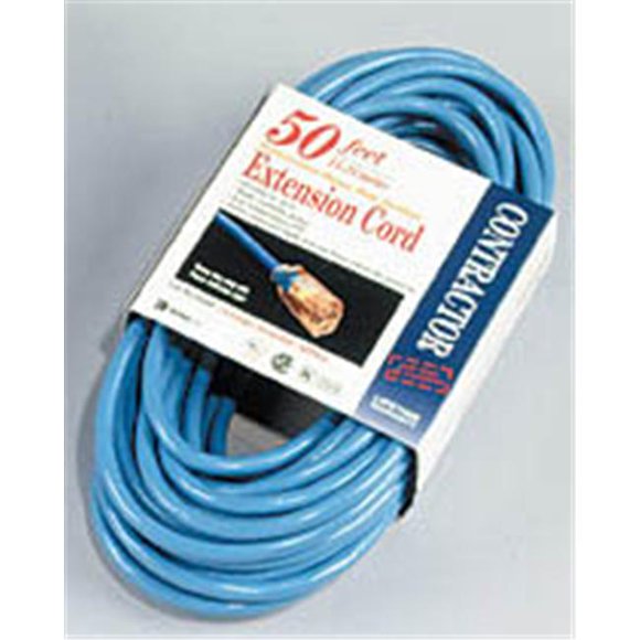 Coleman Cable 50ft. 14-3 Blue Hi-Visibility-Low Temp Outdoor Extension Cord 02468
