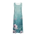 thumbnail image 4 of Birdeem Robe d'Été Aguichant pour Femmes Robe Longue Imprimée Sans Manches et en Lin Col Rond Robe d'Été Longue pour Femmes, 4 of 5