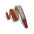 thumbnail image 2 of Levy's Embellish Suede Guitar Strap - Blue/Cream/Rust, 2 1/2", 2 of 3