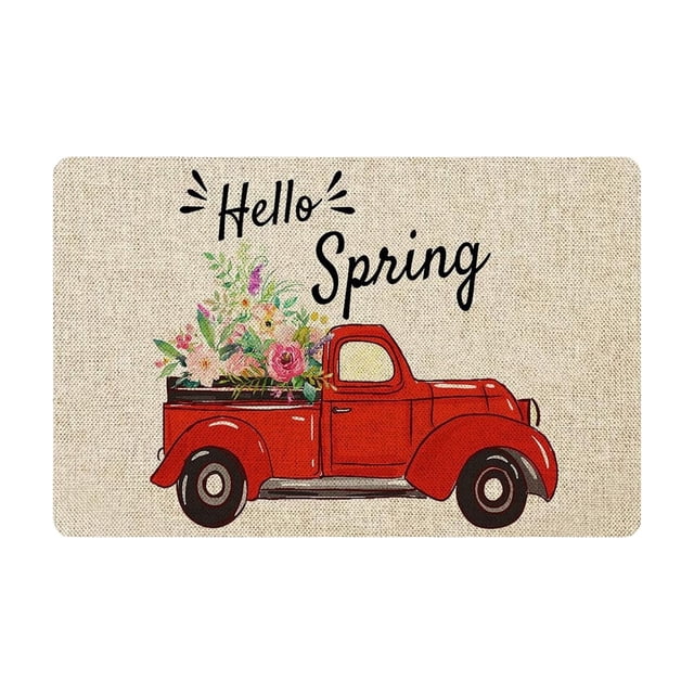 Easter Bunny Decorative Floor Mat Non Slip Indoor Outdoor Door Mat Entrance Mat Polyester Fabric