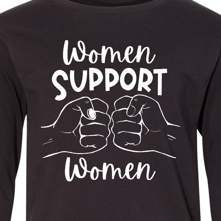 Inktastic Women Support Women Fist Bump Long Sleeve Youth T-Shirt - image 3 of 4